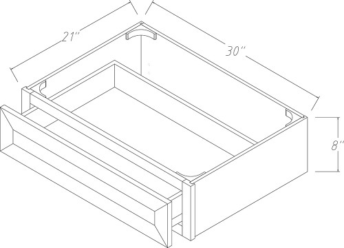 Glacier Knee Drawer Cabinet GL-FD30