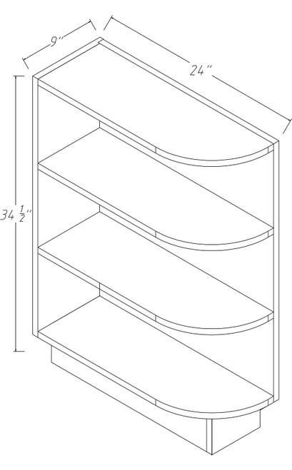 Gray Stone Base End Shelf GR-BES09