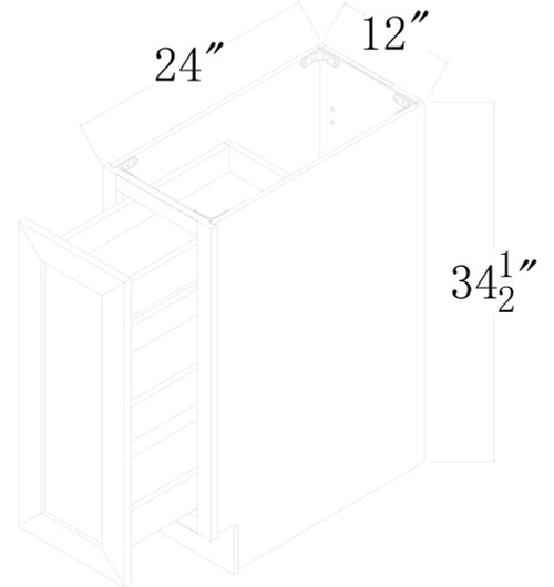 Nova Pull Out Spice Rack Base Cabinet NV-BSR12