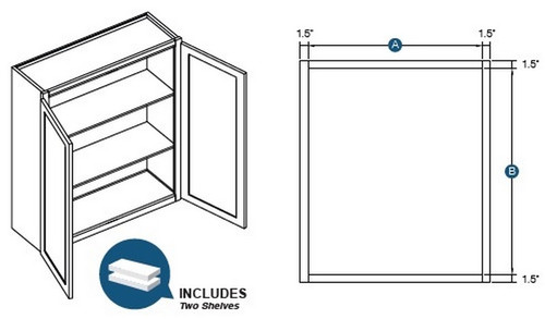 KCD Shaker Kodiak Double Door Wall Cabinet - SK-W2730