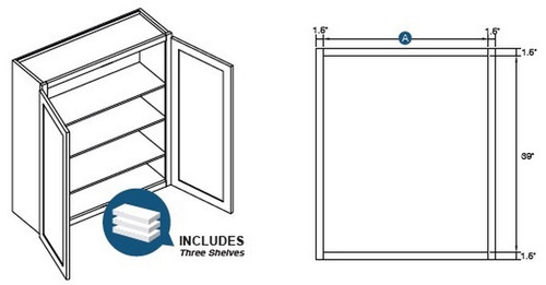 KCD Shaker Kodiak Double Door Wall Cabinet - SK-W3342
