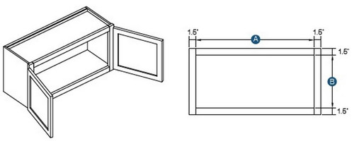 KCD Essential Gray Double Door Wall Cabinet - EG-W3615