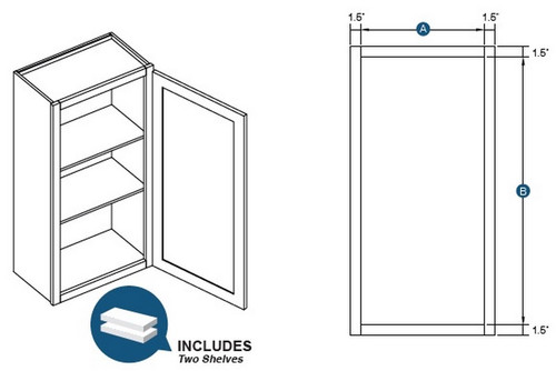KCD Essential Gray Single Door Wall Cabinet - EG-W930