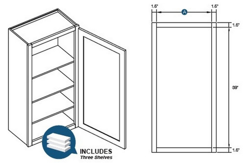 KCD Essential White Single Door Wall Cabinet - EW-W1542