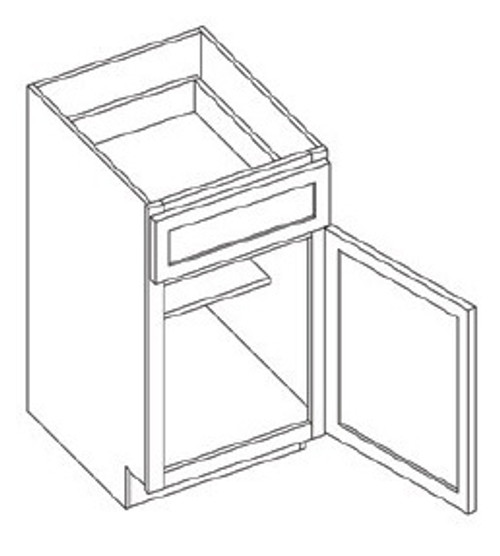 KCD Essential White Single Door Standard Base Cabinet - EW-B18
