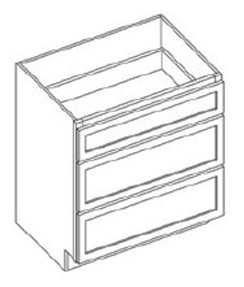 KCD Essential White Drawer Base Cabinet - EW-DB21-3