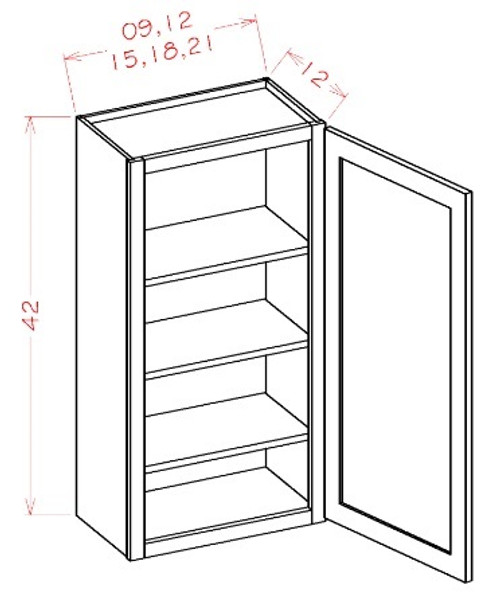 U.S. Cabinet Depot - Oxford Mist - 42" High Wall Cabinets-Single Door - OM-W1242