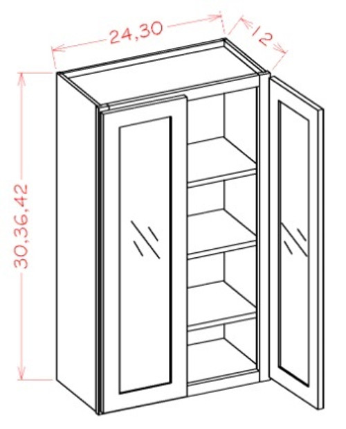 U.S. Cabinet Depot - Oxford Mist - Open Frame Wall Cabinets-Double Door - OM-W3030GD