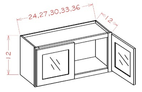 U.S. Cabinet Depot - Oxford Mist - Double Door Stacker Wall Cabinests - OM-W2712GD