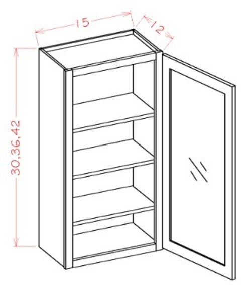 U.S. Cabinet Depot - Oxford Toffee - Open Frame Wall Cabinets-Single Door - OT-W1530GD