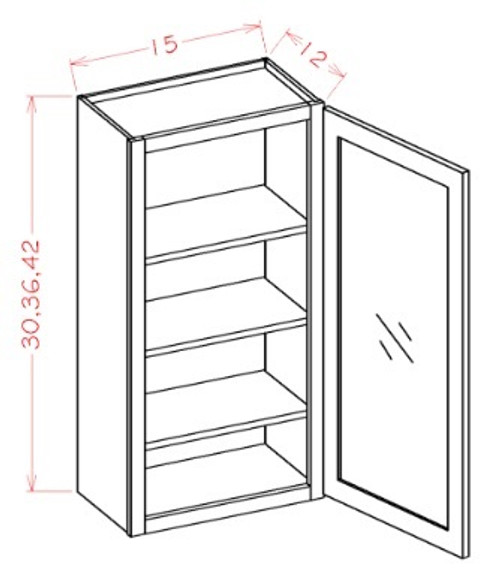 U.S. Cabinet Depot - Oxford Toffee - Open Frame Wall Cabinets-Single Door - OT-W1536GD