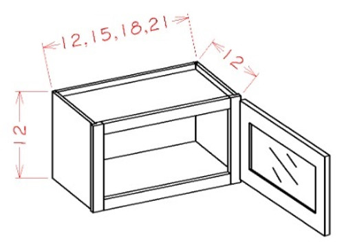 U.S. Cabinet Depot - Oxford Toffee - Single Door Stacker Wall Cabinets - OT-W1512GD