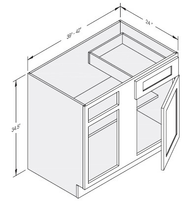 Cab-Tec Shaker White Kitchen Cabinet - SW-BBC42