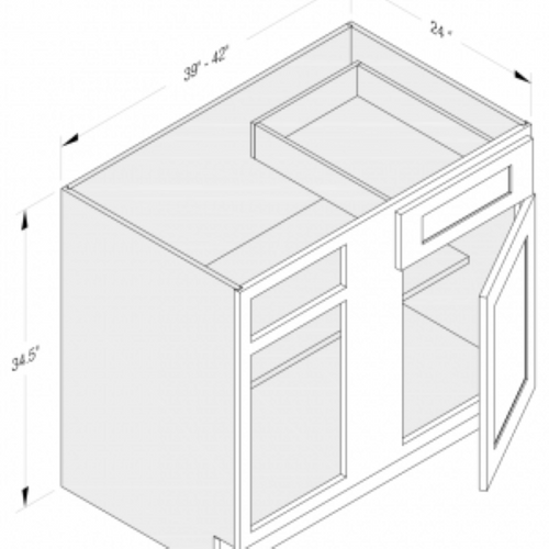 Cab-Tec Shaker White Kitchen Cabinet - SW-BBC39