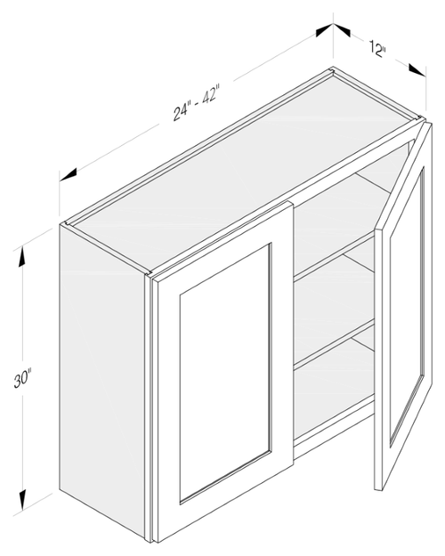 Cab-Tec Shaker White Kitchen Cabinet - SW-W2430