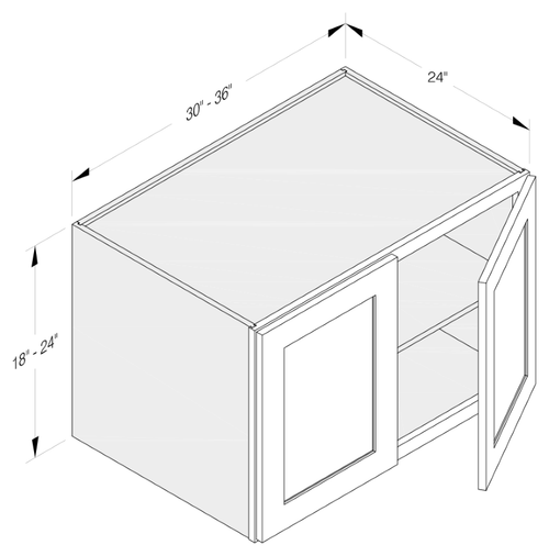 Cab-Tec Shaker White Kitchen Cabinet - SW-W362424