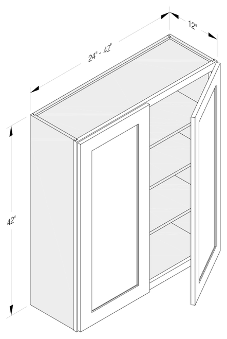 Cab-Tec Shaker White Kitchen Cabinet - SW-W2442