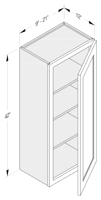 Cab-Tec Shaker White Kitchen Cabinet - SW-W2142