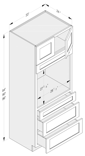 Cab-Tec Shaker White Kitchen Cabinet - SW-OC338424