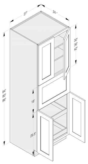 Cab-Tec Shaker White Kitchen Cabinet - W-MWP279024