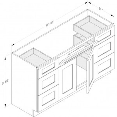 Cab-Tec Shaker White Bath Cabinet - SW-VSD6021