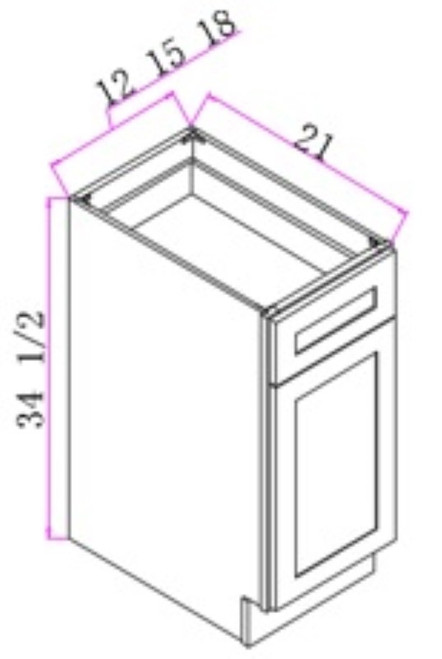 Cab-Tec Shaker White Bath Cabinet - SW-VB15