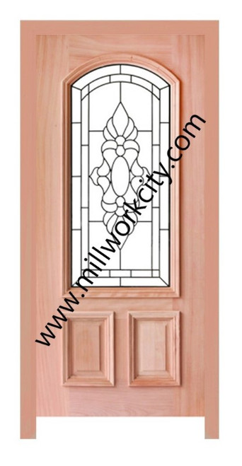 Prestige Entries - Slab Only -2/3 Lite  Decorative Triple Glazed Glass 1 3/4" x 3'0 W x 6'8 H 47-3/4" Glass  Mahogany Slab Only