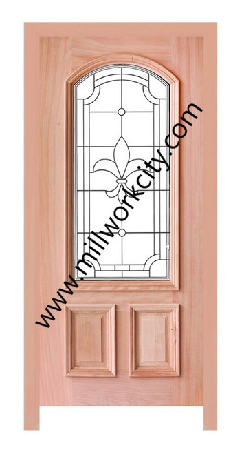 Prestige Entries - Slab Only -2/3 Lite  Decorative Triple Glazed Glass 1 3/4" x 3'0 W x 6'8 H 47-3/4" Glass  Mahogany Slab Only