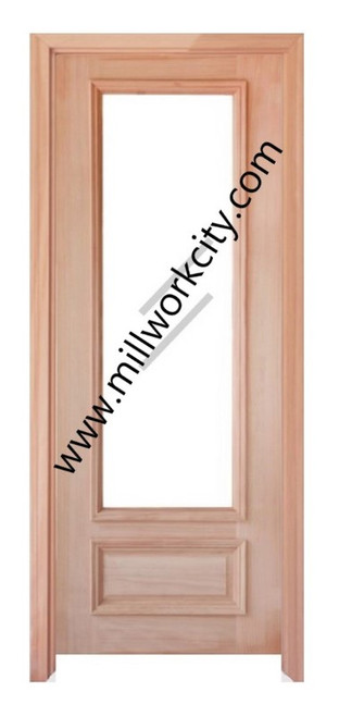 Prestige Entries - Slab Only - Full Lite 1 Lite 1 Panel Double Square Aquatex Insulated Glass 1 3/4" x 6'0" W x 8'0" H Mahogany Slab Only