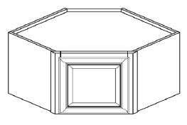 Life Art Cabinetry - Wall Diagonal Corner Cabinet, No Shelf - WDC2418 - Lancaster Blue