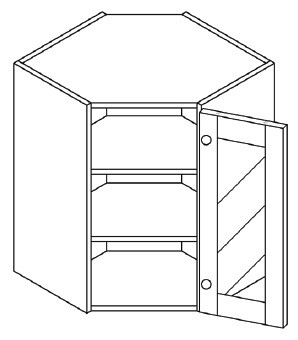 Life Art Cabinetry - Wall Diagonal Mullion Door Cabinet - WDCMD2430 - Lancaster Blue