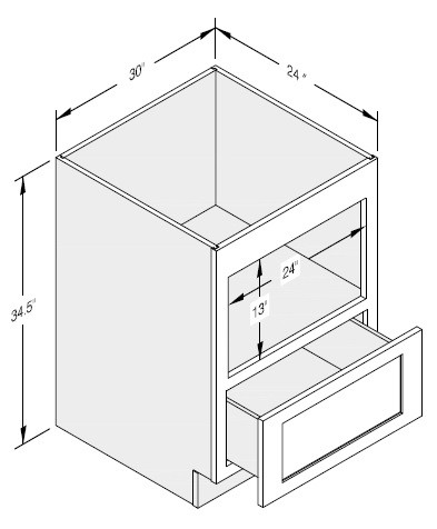 Cab-Tec Shaker Grey Kitchen Cabinet - SG-MDB30