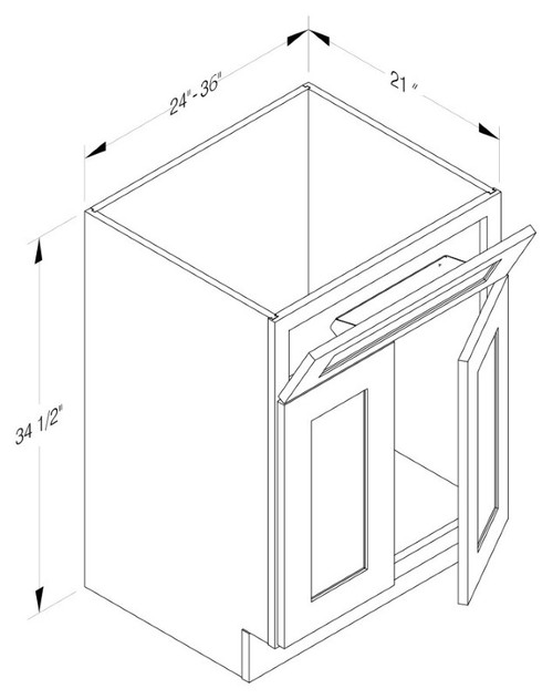 Cab-Tec Shaker Grey Bath Cabinet - SG-V3621