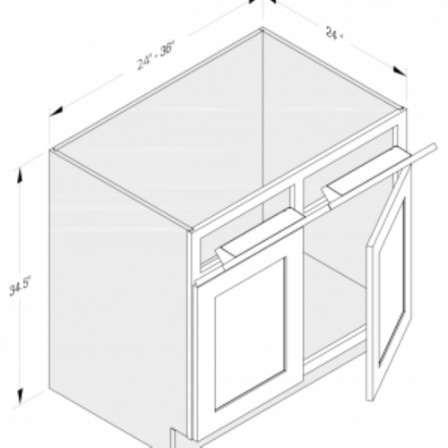 Cab-Tec Shaker Iron Kitchen Cabinet - SI-SB24