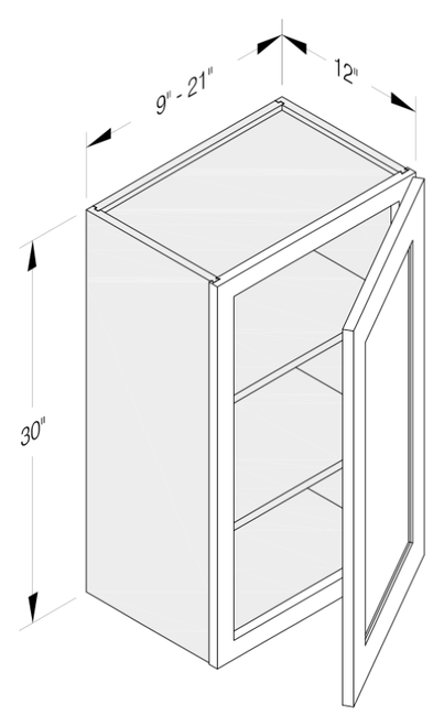 Cab-Tec Shaker Iron Kitchen Cabinet - SI-W1236