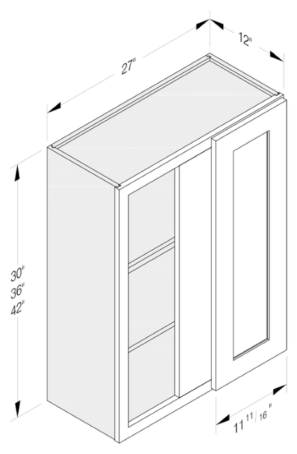 Cab-Tec Shaker Steel Kitchen Cabinet - SS-WBL2736