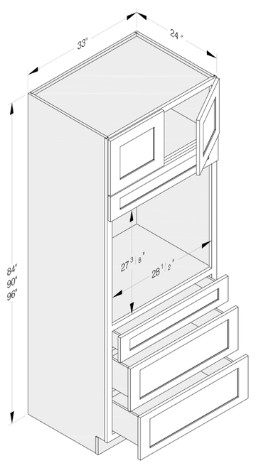 Cab-Tec Shaker Steel Kitchen Cabinet - SS-OC339024