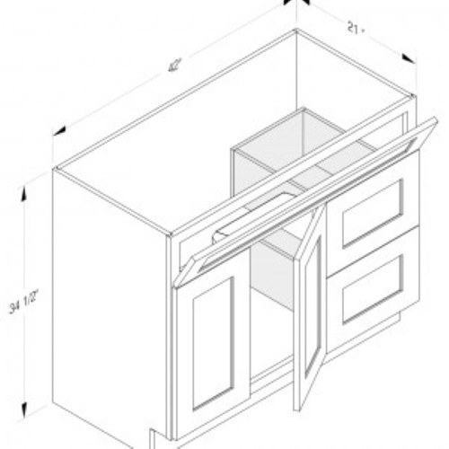 Cab-Tec Shaker Dove Bath Cabinet - SD-VSD4221L