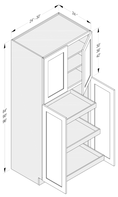 Cab-Tec Shaker Black of Night Kitchen Cabinet - SB-WP3084