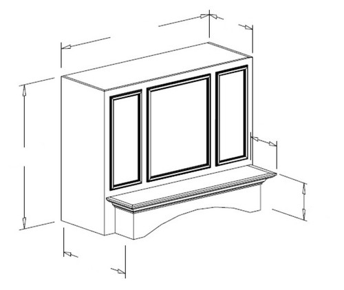 Styl Cabinets Melamine Kitchen Cabinet - F4HOOD48X33-NORMANDY