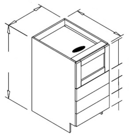 Styl Cabinets Melamine Kitchen Cabinet - BBD18R-NORMANDY