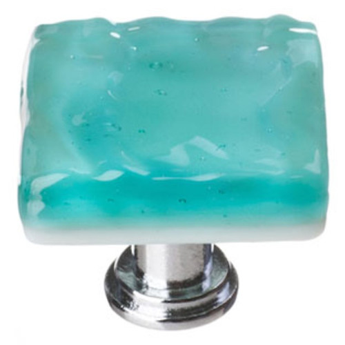 Sietto Hardware - Glacier Collection - Aqua Base Knob - Satin Nickel - K-207