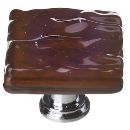 Sietto Hardware - Glacier Collection - Woodland Brown Base Knob - Polished Chrome - K-209