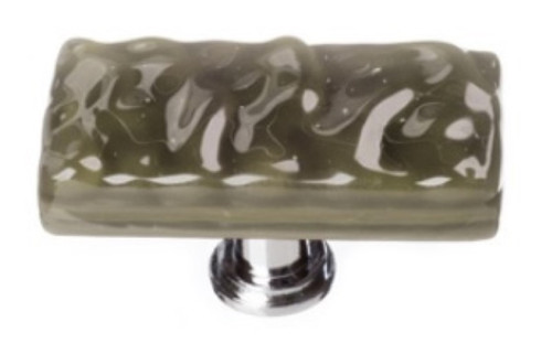 Sietto Hardware - Glacier Collection - Silver Grey Long Base Knob - Polished Chrome - LK-206