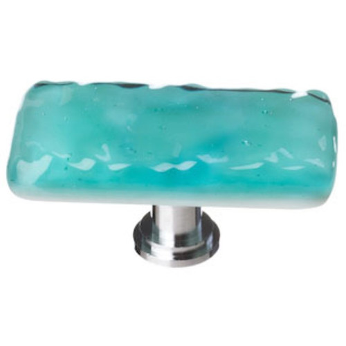 Sietto Hardware - Glacier Collection - Aqua Long Base Knob - Polished Chrome - LK-207