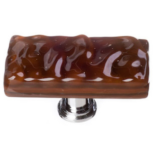 Sietto Hardware - Glacier Collection - Woodland Brown Long Base Knob - Polished Chrome - LK-209