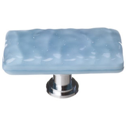 Sietto Hardware - Glacier Collection - Powder Blue Long Base Knob - Polished Chrome - LK-215