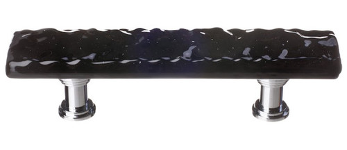 Sietto Hardware - Glacier Collection - Black Base Pull 3" (c-c) - Satin Nickel - P-213