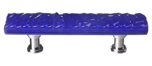 Sietto Hardware - Glacier Collection - Deep Cobalt Blue Base Pull 3" (c-c) - Oil Rubbed Bronze - P-221
