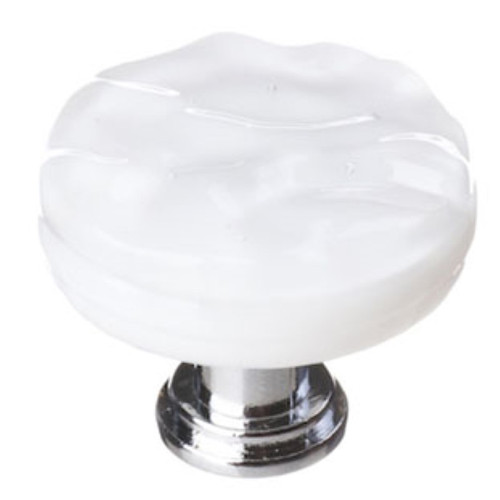 Sietto Hardware - Glacier Collection - White Round Base Knob - Oil Rubbed Bronze - R-212